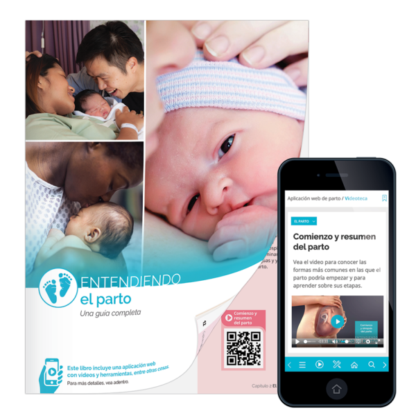 Understanding Birth book and web app shown in Spanish