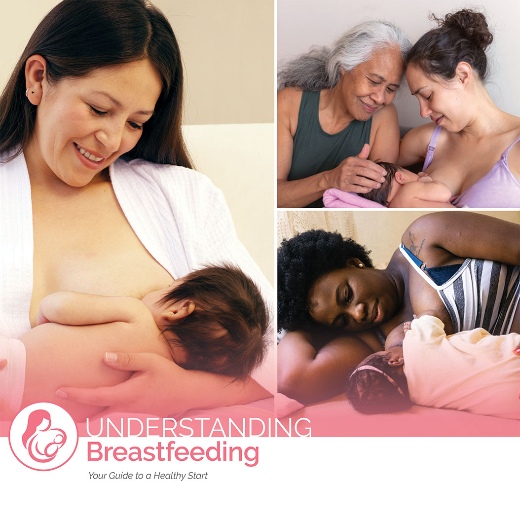 Understanding Breastfeeding 3 image collage of woman breastfeeding