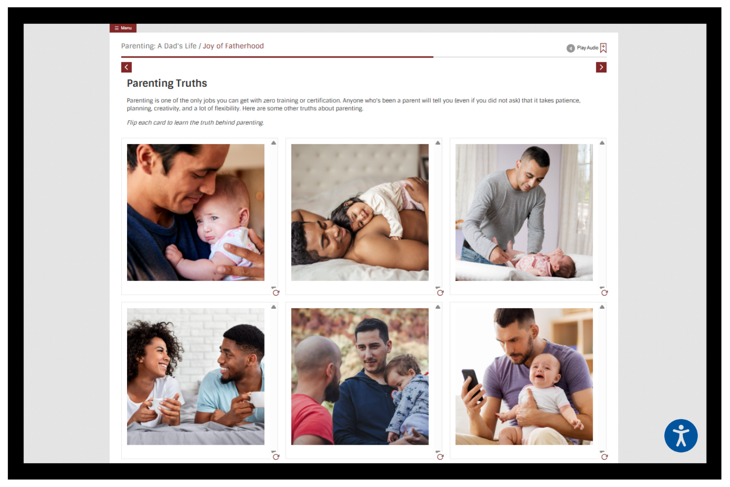 Understanding Fatherhood eClass useful tips and truths about parenting page