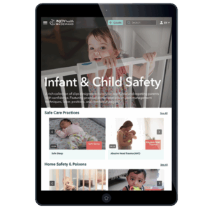 Understanding Infant & Child Safety on-demand video library from InJoy on a tablet