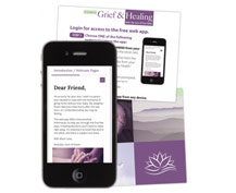 Guide to Grief and Healing web app on phone and app card